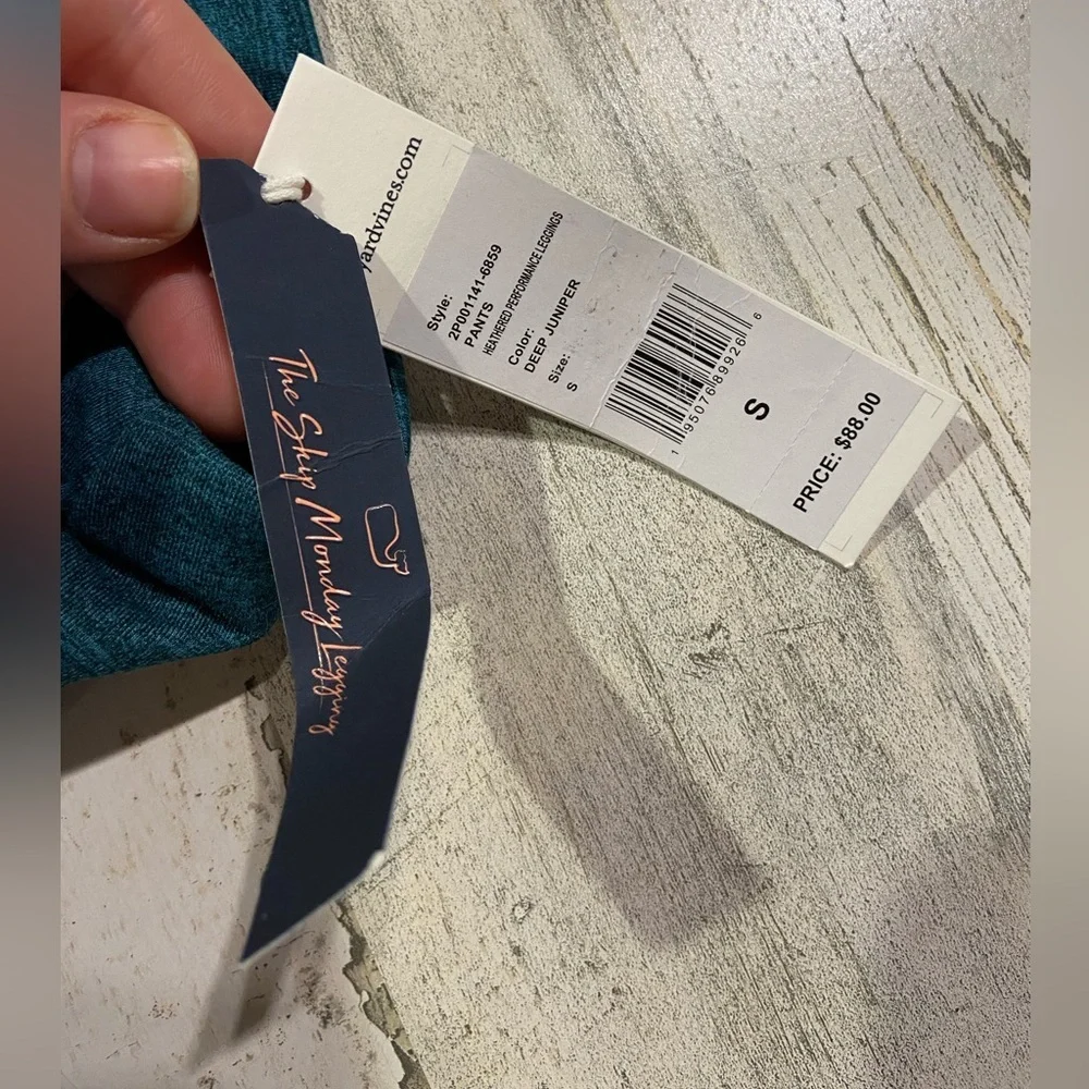 NWT Vineyard Vines Deep Juniper Heathered Performance Leggings Small